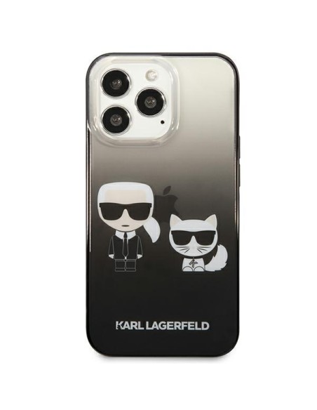 Karl Lagerfeld Gradient Ikonik Karl&Choupette dėklas, skirtas iPhone 13 Pro / iPhone 13 - juodas Karl Lagerfeld Gradient Ikonik Karl&Choupette dėklas, skirtas iPhone 13 Pro / iPhone 13 - juodas