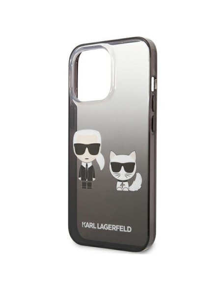 Karl Lagerfeld Gradient Ikonik Karl&Choupette dėklas, skirtas iPhone 13 Pro / iPhone 13 - juodas Karl Lagerfeld Gradient Ikonik Karl&Choupette dėklas, skirtas iPhone 13 Pro / iPhone 13 - juodas
