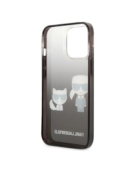 Karl Lagerfeld Gradient Ikonik Karl&Choupette dėklas, skirtas iPhone 13 Pro / iPhone 13 - juodas Karl Lagerfeld Gradient Ikonik Karl&Choupette dėklas, skirtas iPhone 13 Pro / iPhone 13 - juodas