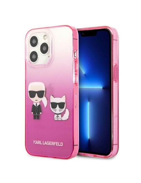 Karl Lagerfeld Gradient Ikonik Karl&Choupette dėklas, skirtas iPhone 13 Pro / iPhone 13 - rožinis Karl Lagerfeld Gradient Ikonik Karl&Choupette dėklas, skirtas iPhone 13 Pro / iPhone 13 - rožinis