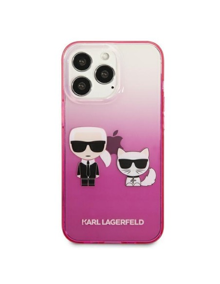 Karl Lagerfeld Gradient Ikonik Karl&Choupette dėklas, skirtas iPhone 13 Pro / iPhone 13 - rožinis Karl Lagerfeld Gradient Ikonik Karl&Choupette dėklas, skirtas iPhone 13 Pro / iPhone 13 - rožinis