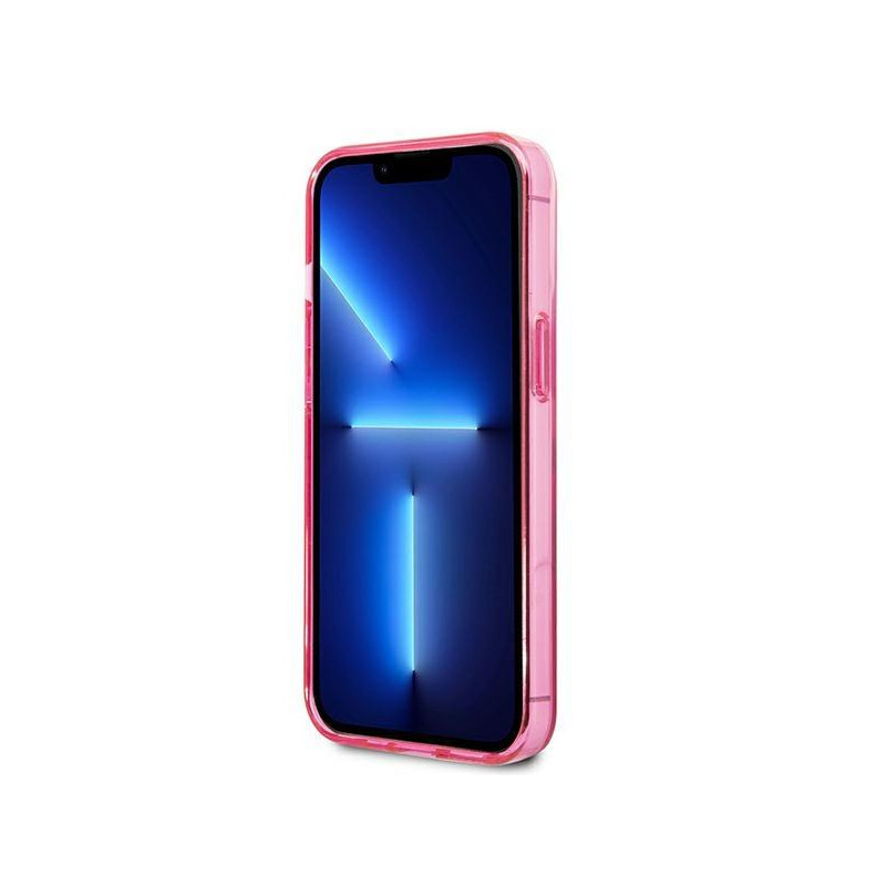Karl Lagerfeld Gradient Ikonik Karl&Choupette dėklas, skirtas iPhone 13 Pro / iPhone 13 - rožinis