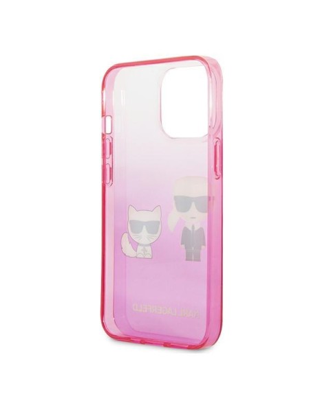 Karl Lagerfeld Gradient Ikonik Karl&Choupette dėklas, skirtas iPhone 13 Pro / iPhone 13 - rožinis Karl Lagerfeld Gradient Ikonik Karl&Choupette dėklas, skirtas iPhone 13 Pro / iPhone 13 - rožinis