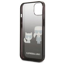 Karl Lagerfeld Gradient Ikonik Karl&Choupette dėklas iPhone 13 mini - juodas