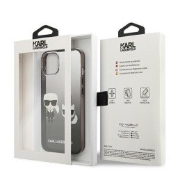 Karl Lagerfeld Gradient Ikonik Karl&Choupette dėklas iPhone 13 mini - juodas