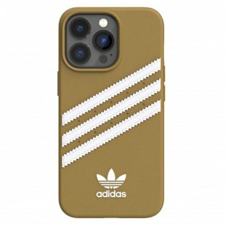 Adidas OR Molded Case PU, skirtas iPhone 13 Pro / iPhone 13 - smėlio ir aukso spalvos Adidas OR Molded Case PU, skirtas iPhone 13 Pro / iPhone 13 - smėlio ir aukso spalvos