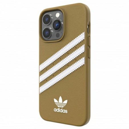 Adidas OR Molded Case PU, skirtas iPhone 13 Pro / iPhone 13 - smėlio ir aukso spalvos Adidas OR Molded Case PU, skirtas iPhone 13 Pro / iPhone 13 - smėlio ir aukso spalvos