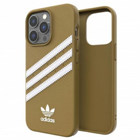 Adidas OR Molded Case PU, skirtas iPhone 13 Pro / iPhone 13 - smėlio ir aukso spalvos Adidas OR Molded Case PU, skirtas iPhone 13 Pro / iPhone 13 - smėlio ir aukso spalvos