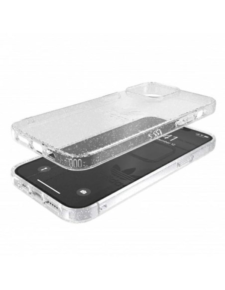 Adidas OR Protective Clear Case Glitter dėklas iPhone 13 Pro Max - skaidrus ir sidabrinis Adidas OR Protective Clear Case Glitter dėklas iPhone 13 Pro Max - skaidrus ir sidabrinis