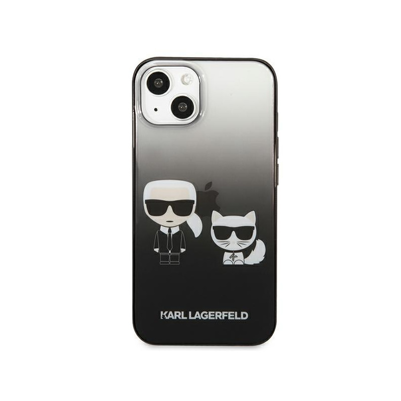 Karl Lagerfeld Gradient Ikonik Karl&Choupette dėklas iPhone 13 mini - juodas