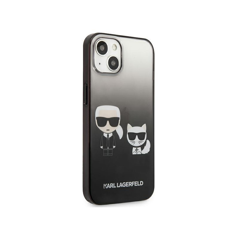 Karl Lagerfeld Gradient Ikonik Karl&Choupette dėklas iPhone 13 mini - juodas