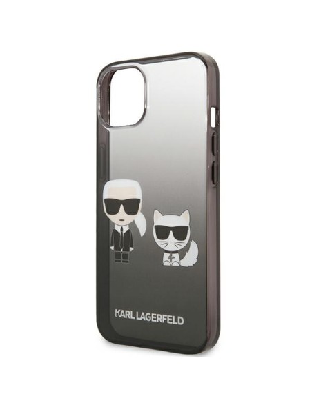 Karl Lagerfeld Gradient Ikonik Karl&Choupette dėklas iPhone 13 mini - juodas Karl Lagerfeld Gradient Ikonik Karl&Choupette dėklas iPhone 13 mini - juodas
