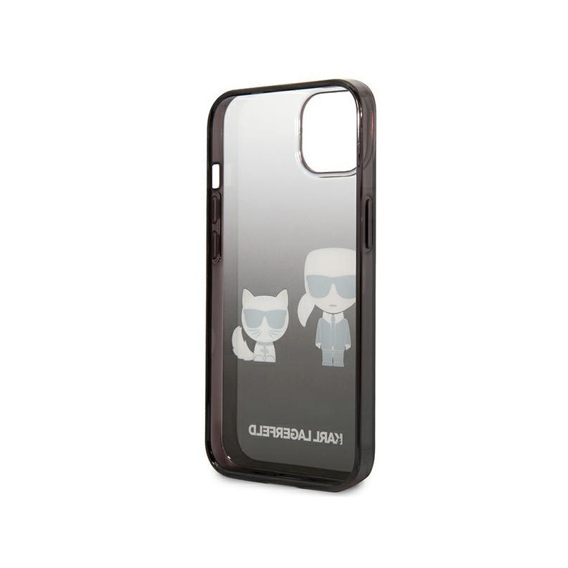 Karl Lagerfeld Gradient Ikonik Karl&Choupette dėklas iPhone 13 mini - juodas