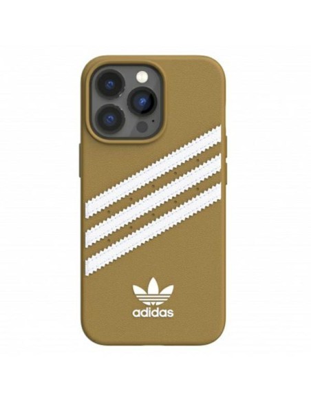 Adidas OR Molded Case PU, skirtas iPhone 13 Pro / iPhone 13 - smėlio ir aukso spalvos Adidas OR Molded Case PU, skirtas iPhone 13 Pro / iPhone 13 - smėlio ir aukso spalvos
