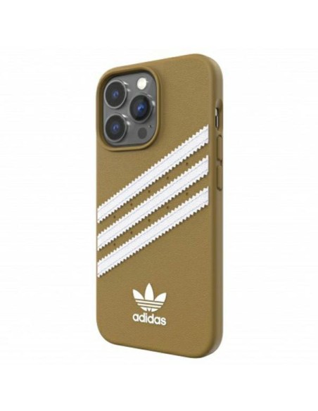 Adidas OR Molded Case PU, skirtas iPhone 13 Pro / iPhone 13 - smėlio ir aukso spalvos Adidas OR Molded Case PU, skirtas iPhone 13 Pro / iPhone 13 - smėlio ir aukso spalvos