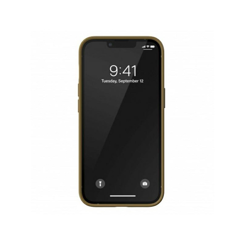 Adidas OR Molded Case PU, skirtas iPhone 13 Pro / iPhone 13 - smėlio ir aukso spalvos