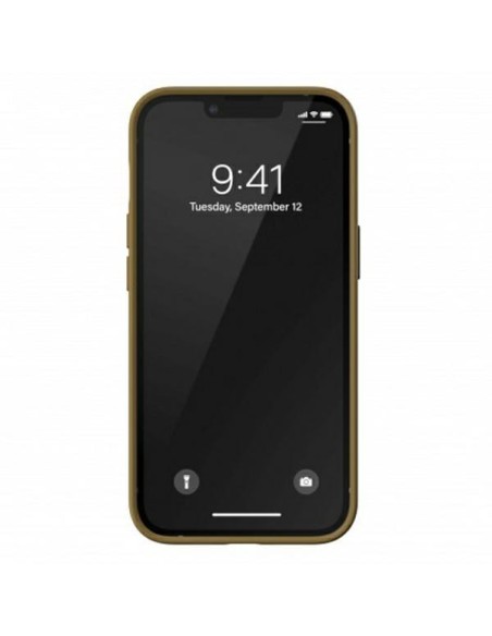 Adidas OR Molded Case PU, skirtas iPhone 13 Pro / iPhone 13 - smėlio ir aukso spalvos Adidas OR Molded Case PU, skirtas iPhone 13 Pro / iPhone 13 - smėlio ir aukso spalvos