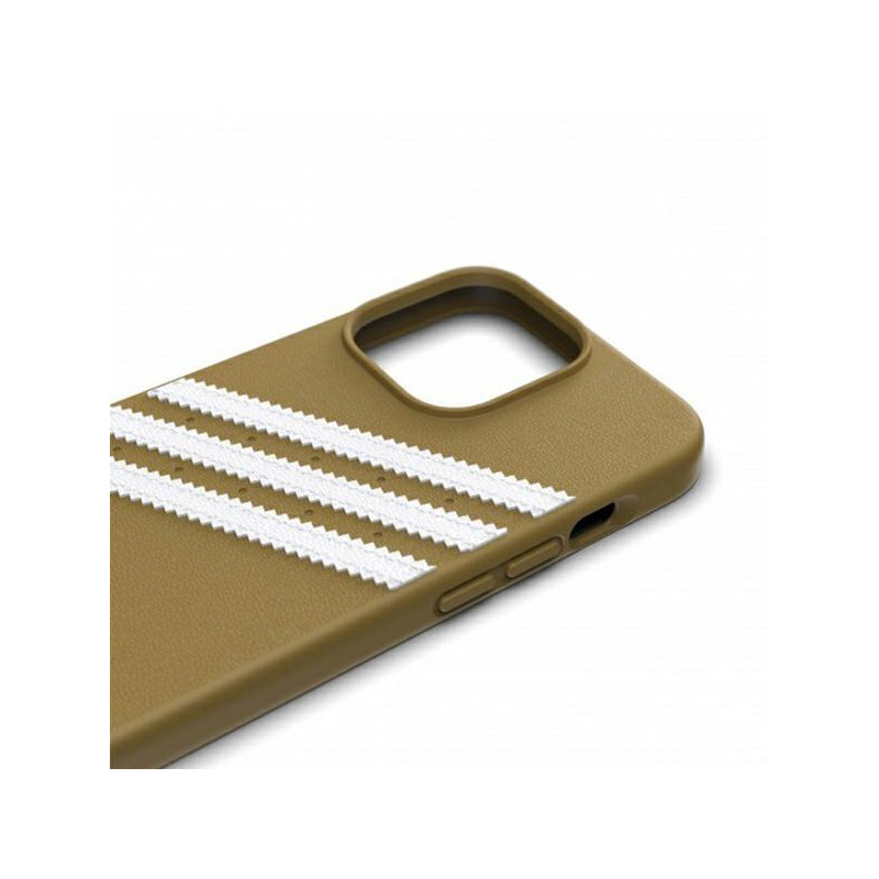Adidas OR Molded Case PU, skirtas iPhone 13 Pro / iPhone 13 - smėlio ir aukso spalvos