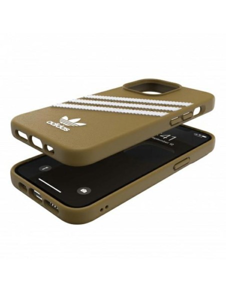 Adidas OR Molded Case PU, skirtas iPhone 13 Pro / iPhone 13 - smėlio ir aukso spalvos Adidas OR Molded Case PU, skirtas iPhone 13 Pro / iPhone 13 - smėlio ir aukso spalvos