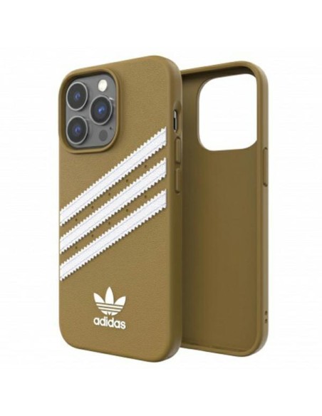 Adidas OR Molded Case PU, skirtas iPhone 13 Pro / iPhone 13 - smėlio ir aukso spalvos Adidas OR Molded Case PU, skirtas iPhone 13 Pro / iPhone 13 - smėlio ir aukso spalvos