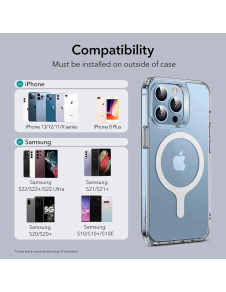 MagSafe ESR Halolock universalus žiedas - baltas 2 vnt. MagSafe ESR Halolock universalus žiedas - baltas 2 vnt.