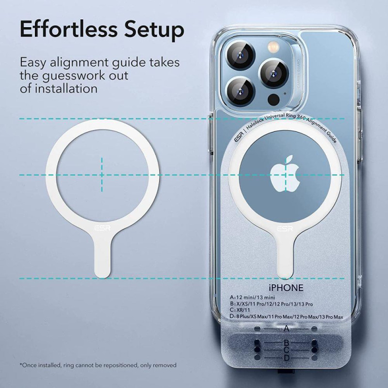 MagSafe ESR Halolock universalus žiedas - baltas 2 vnt.
