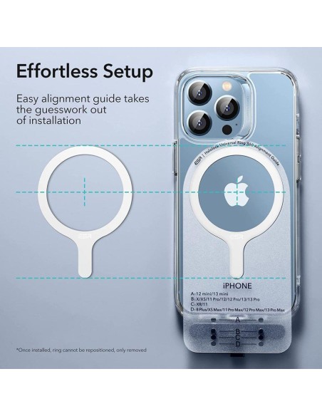 MagSafe ESR Halolock universalus žiedas - baltas 2 vnt. MagSafe ESR Halolock universalus žiedas - baltas 2 vnt.