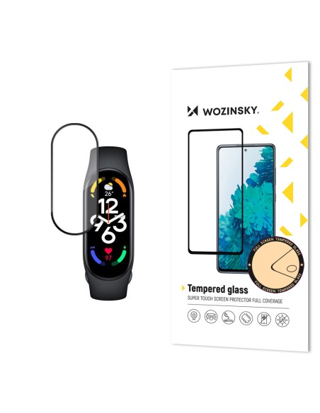 Wozinsky Full Glue Xiaomi Mi Band 7 grūdinto stiklo ekranas juodas