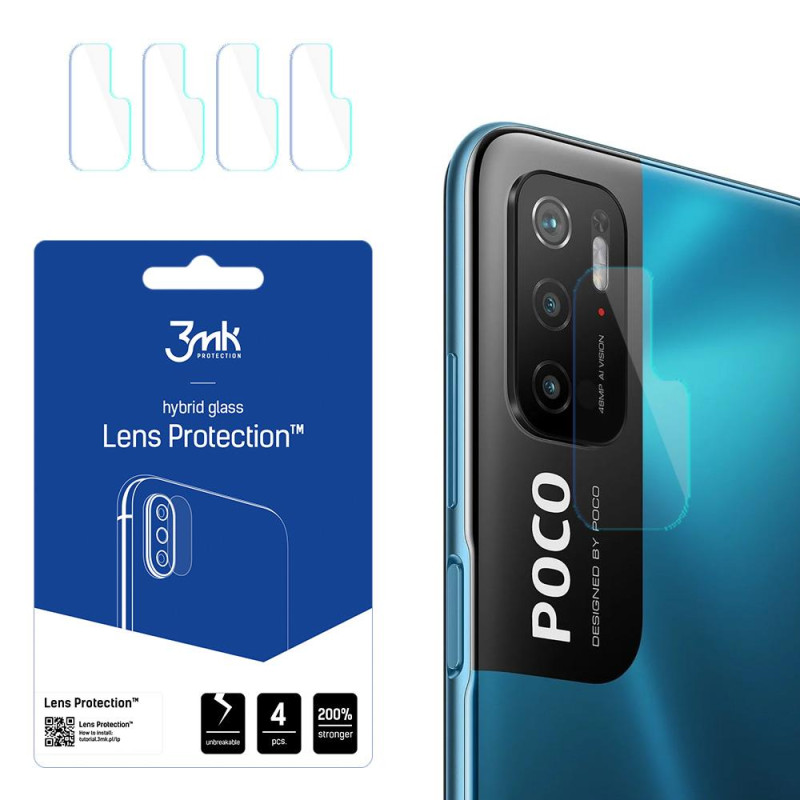 3mk Lens Protection™ hibridinis fotoaparato stiklas, skirtas Xiaomi Poco M3 Pro 5G