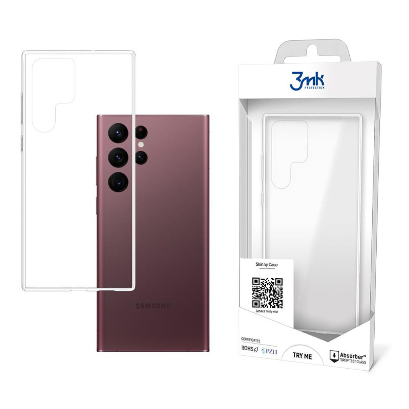 3mk Skinny dėklas, skirtas Samsung Galaxy S22 Ultra 5G – skaidrus