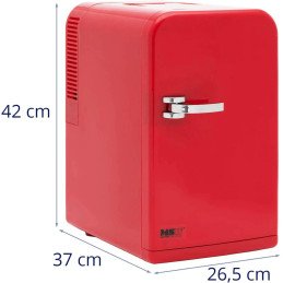 Mini kambarinis automobilinis šaldytuvas su šildymo funkcija 12 / 240 V 15 l - raudonas