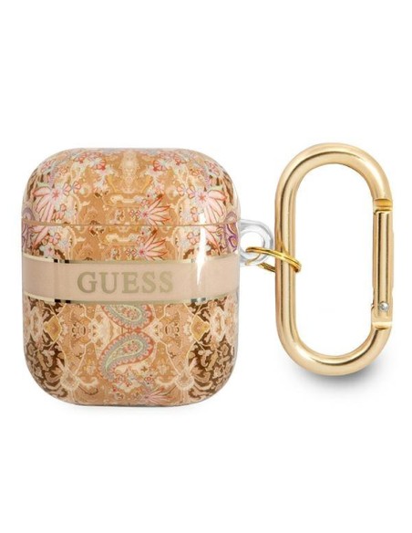 Guess Paisley Strap Collection dėklas, skirtas AirPods 1/ 2 – auksinis Guess Paisley Strap Collection dėklas, skirtas AirPods 1/ 2 – auksinis