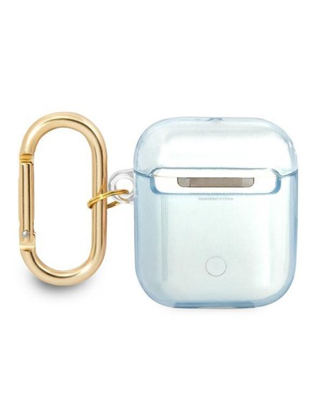 Guess Strap Collection dėklas, skirtas AirPods 1/ 2 – mėlynas Guess Strap Collection dėklas, skirtas AirPods 1/ 2 – mėlynas