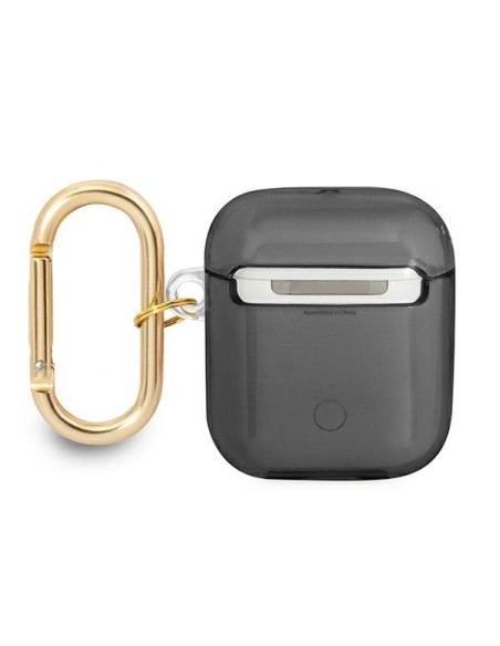 Guess Strap Collection dėklas, skirtas AirPods 1/ 2 – juodas