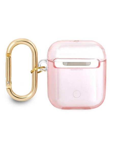 Guess Strap Collection dėklas, skirtas AirPods 1/ 2 – rožinis