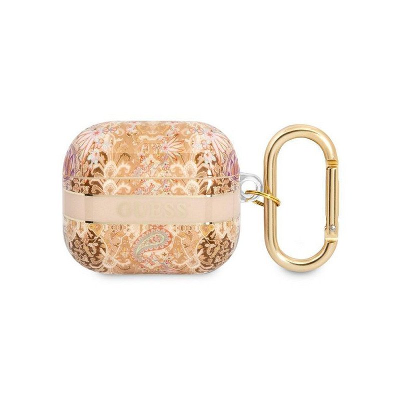 Guess Paisley Strap Collection dėklas, skirtas AirPods 3 dangteliui – auksinis Guess Paisley Strap Collection dėklas, skirtas AirPods 3 dangteliui – auksinis
