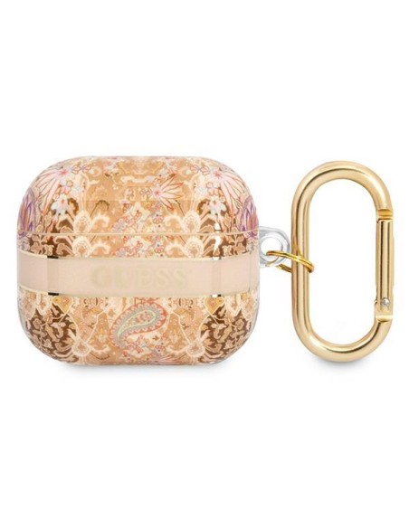 Guess Paisley Strap Collection dėklas, skirtas AirPods 3 dangteliui – auksinis Guess Paisley Strap Collection dėklas, skirtas AirPods 3 dangteliui – auksinis