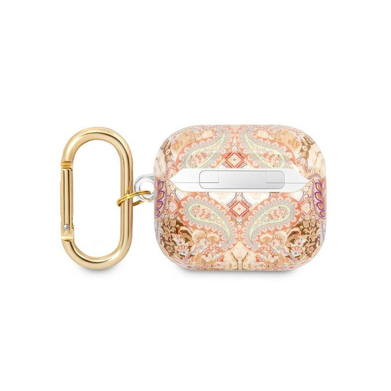 Guess Paisley Strap Collection dėklas, skirtas AirPods 3 dangteliui – auksinis