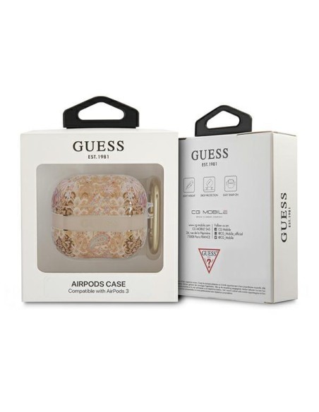 Guess Paisley Strap Collection dėklas, skirtas AirPods 3 dangteliui – auksinis Guess Paisley Strap Collection dėklas, skirtas AirPods 3 dangteliui – auksinis
