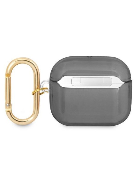 Guess Strap Collection dėklas, skirtas AirPods 3 dangteliui - juodas Guess Strap Collection dėklas, skirtas AirPods 3 dangteliui - juodas