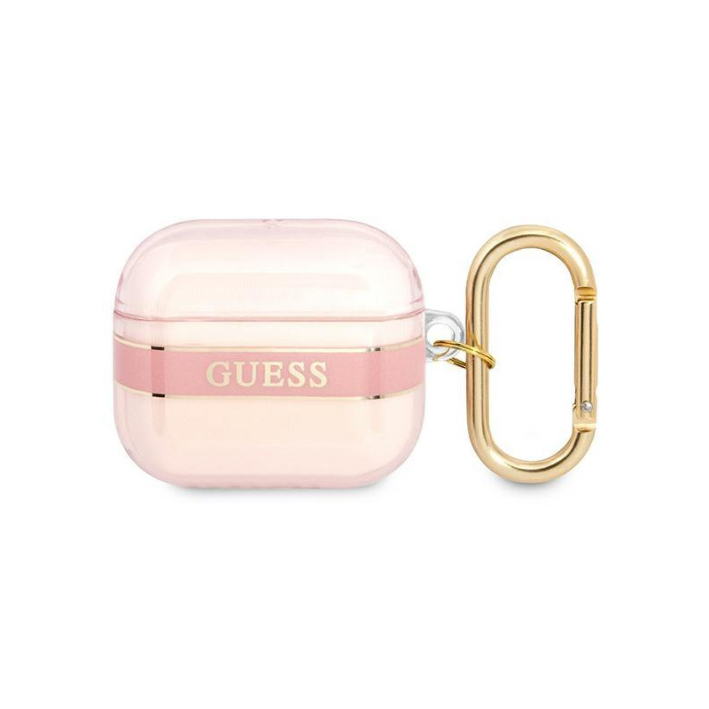 Guess Strap Collection dėklas, skirtas AirPods 3 dangteliui – rožinis Guess Strap Collection dėklas, skirtas AirPods 3 dangteliui – rožinis