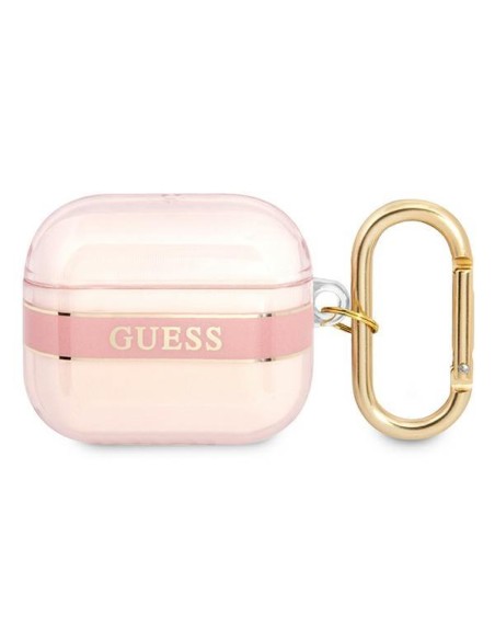 Guess Strap Collection dėklas, skirtas AirPods 3 dangteliui – rožinis Guess Strap Collection dėklas, skirtas AirPods 3 dangteliui – rožinis