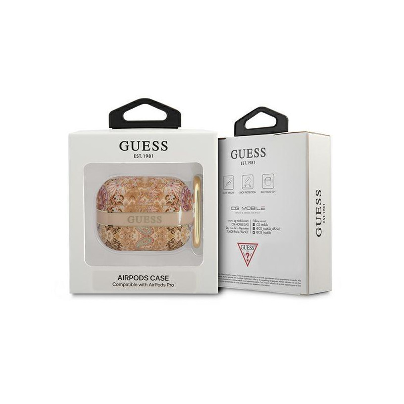 Guess Paisley Strap Collection dėklas, skirtas AirPods Pro – auksinis