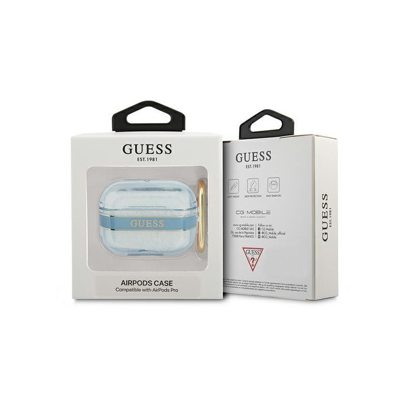 Guess Strap Collection dėklas, skirtas AirPods Pro - mėlynas