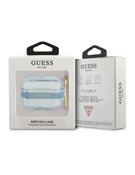 Guess Strap Collection dėklas, skirtas AirPods Pro - mėlynas Guess Strap Collection dėklas, skirtas AirPods Pro - mėlynas