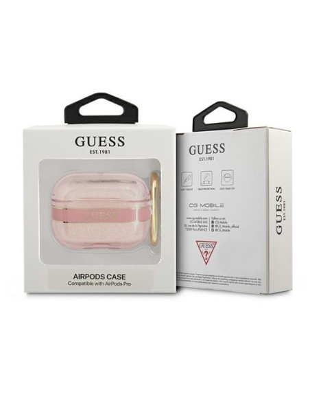 Guess Strap Collection dėklas, skirtas AirPods Pro – rožinis Guess Strap Collection dėklas, skirtas AirPods Pro – rožinis