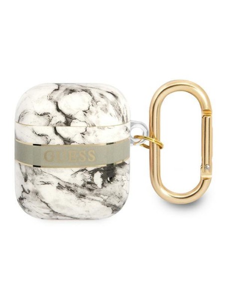 Guess Marble Strap Collection dėklas, skirtas AirPods 1/ 2 – pilkas Guess Marble Strap Collection dėklas, skirtas AirPods 1/ 2 – pilkas