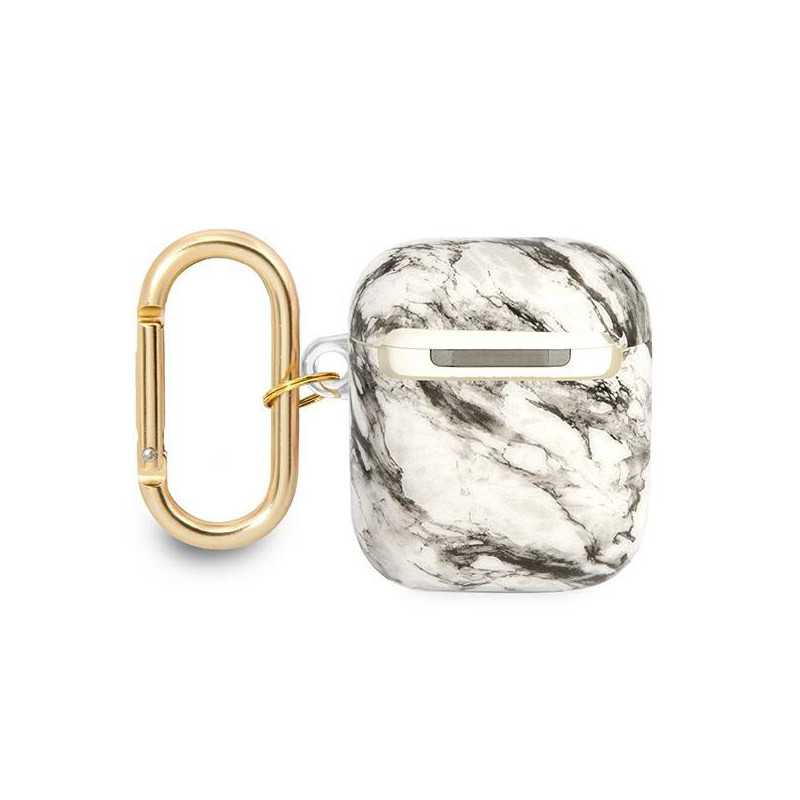 Guess Marble Strap Collection dėklas, skirtas AirPods 1/ 2 – pilkas