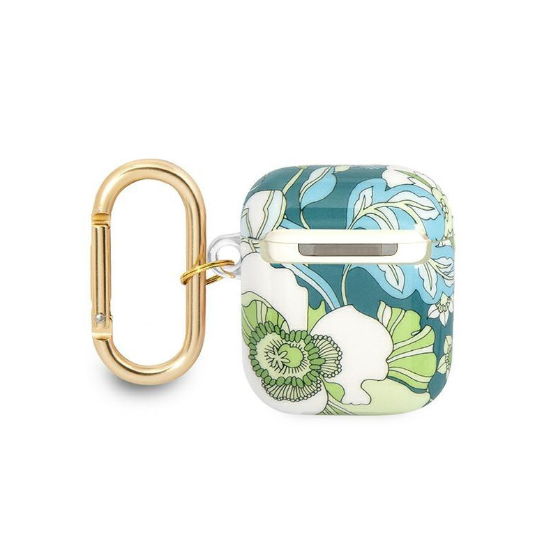 Guess Flower Strap Collection dėklas, skirtas AirPods 1/ 2 – žalias