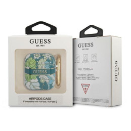 Guess Flower Strap Collection dėklas, skirtas AirPods 1/ 2 – žalias